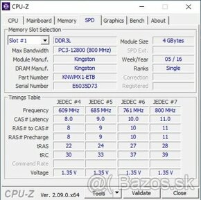 Predam SODIMM DDR3L 8GB (2x4GB) Kingston PC3-12800 za 13 Eur