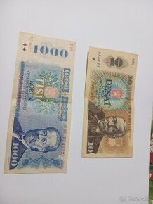 ceskoslovenska 1000 koruna,10 korun