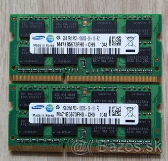 Predam 2x2 gb 2Rx8 PC3 10600 Samsung ram do notebooku