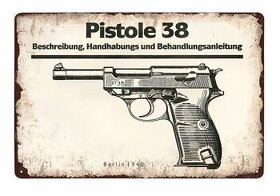 plechová cedule - Walther P38