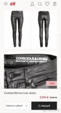 Coated skinny low jeans H&M, velk. 28/32 - 1