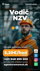 Vodič NZV na 1 zmenu v Senci s týždennými zálohami + doprava