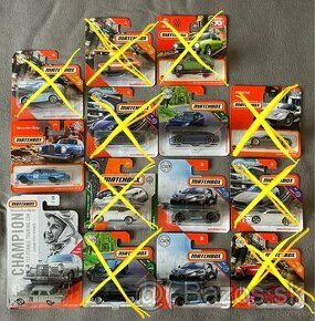 Matchbox rôzne - Mercedes, BMW, Bugatti, Porsche, Volkswagen