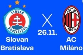 Sk Slovan-AC Milano 2listky vedla seba