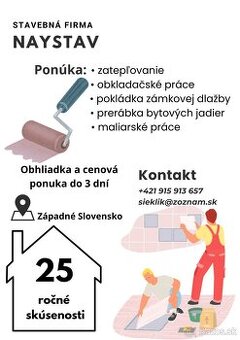 Stavebná firma NAYSTAV ponúka