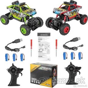 2x RC Terénny Jeep King Turned 2,4 GHz, 6x batéria, 4WD