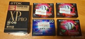 Predám nové videokazety MiniDV, S-VHS, S-VHS-C