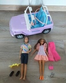 Barbie auto, bábiky Barbie a Ken originál Mattel