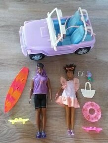 Barbie auto, bábiky Barbie a Ken originál Mattel