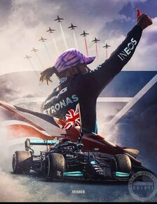 Lewis Hamilton poster, plátno 50x70, Max Verstappen - 1