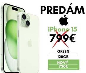 IPHONE 15 - 128 GB, GREEN - NEROZBALENÝ