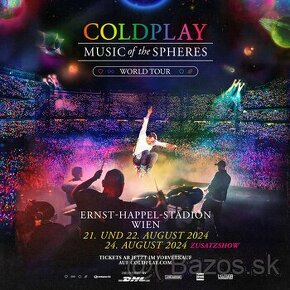 Coldplay Viedeň 21,22 a 24.8.2024