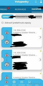 5x zápas - Liga Majstrov - Slovan x Man City + AC Miláno