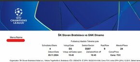 ✅ SLOVAN BRATISLAVA DINAMO ZÁHREB 70€