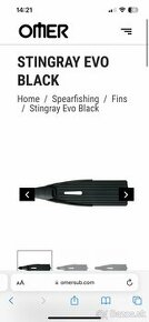 Stingray Evo Black Fins Omer / Cierne plutvy