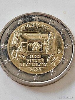 2 euro mince Viedeň Bratislava