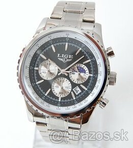 LIGE 8989 Chronograph - pánske luxusné celokovové hodinky - 1