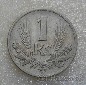 Mince 1 Koruna 1942 Var. Top stav 1 Slovenský štát 1939-1945