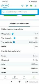 Predám Smart tv Samsung uhlopriečka 125 - 1