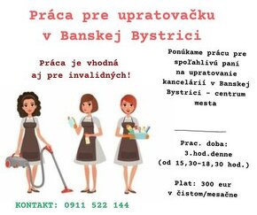 Upratovačka kancelárií v Banskej Bytsrici