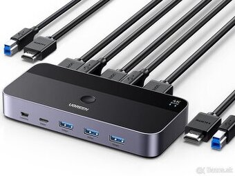 UGREEN HDMI 2. 0 KVM Switch 4K@60Hz USB 3 Switch 4 USB porty