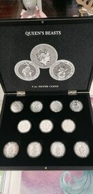Strieborné mince séria Queen's beast - 1