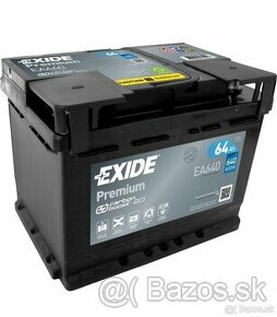 Predám novú autobatériu EXIDE Premium 64 Ah, 640 A, 12V.