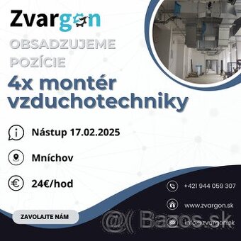 4x montér vzduchotechniky