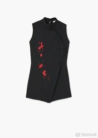 Mango Krátky overal qipao cheongsam so sakura výšivkou 36 S