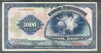 Staré bankovky 1000 korun 1932