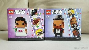 Nové zapečatené LEGO BrickHeadz 40383 Nevesta a 40384 Ženích