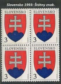 Poštové známky, filatelia: Slovensko, štvorbloky