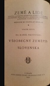 VŠEOBECNÝ ZEMĚPIS SLOVENSKA  1922