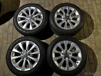 Predám Audi elektrony 5x112 s letnými pneu 225/55 r17 - 1