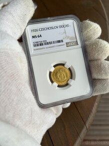 Zlatý Svatovaclavsky dukát 1926 ngc ms64 československo