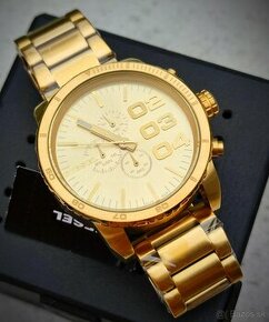 Zlaté hodniky DIESEL - Chronograph Gold, Originál s balením