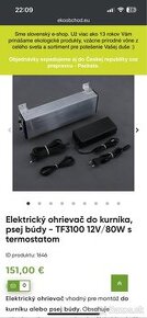 Elektrický ohrievač vhodný do kurníku alebo psej búdy