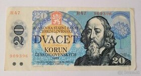 20 korun 1988 seria H47 2 po sebe iduce cisla