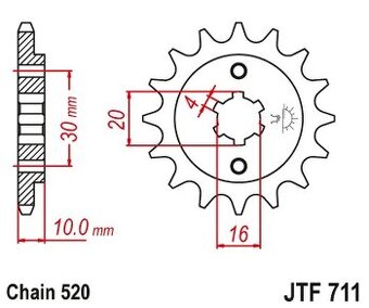 Vyvodové koliečko JTF711 Cagiva 125