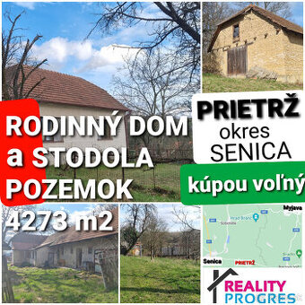 RODINNÝ DOM, STODOLA a POZEMOK 4273 m2 PRIETRŽ okres SENICA - 1