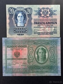 Bankovky Rakúsko-Uhorsko Kronen bez pretlače