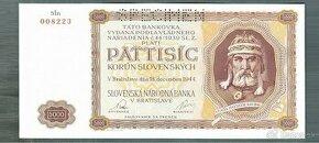 Staré bankovky Slovensko 5000 sk 1944 bezvadný stav UNC