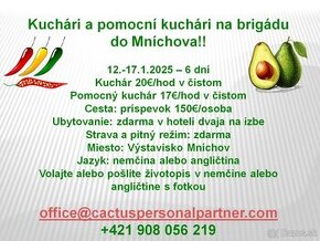 Kuchári a pomocní kuchári na brigádu do Mníchova