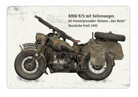 plechová cedule - BMW R 75 - 2. SS PzD "Das Reich"