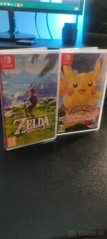 Nintendo Switch Hry - Zelda Breath of the Wild & Pokemon