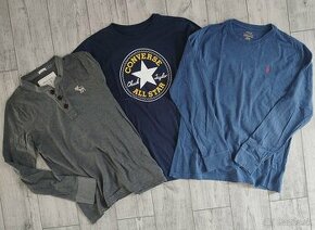 3 ks tričká (Zn.Converse, Ralph Lauren, Abercrombie Fitch