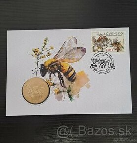 5€ Včela medonosná numizmatická obálka