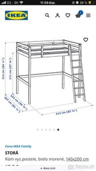 Vyvysena postel 140x200 bez matrace