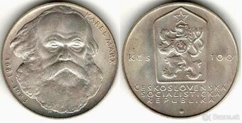 KAREL MARX 100 Kčs 1983 striebro - 1