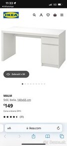 Pracovný stôl Ikea Malm svetlohnedý